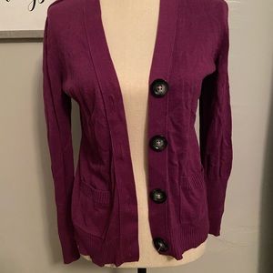 Purple cardigan